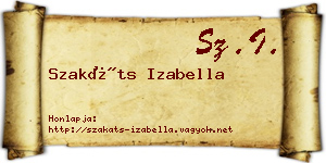 Szakáts Izabella névjegykártya
