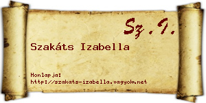Szakáts Izabella névjegykártya
