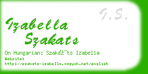 izabella szakats business card